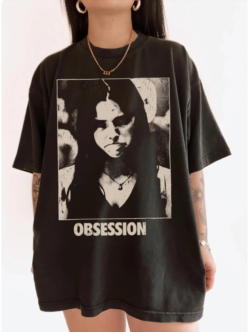 Comfort Colors Black 'Obsession' Graphic Short Sleeve Tee